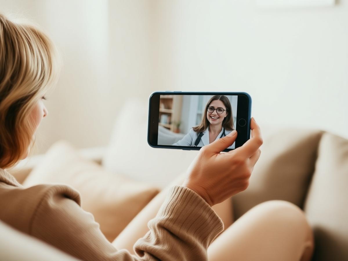 Person on a video consultation with a Talo clinician